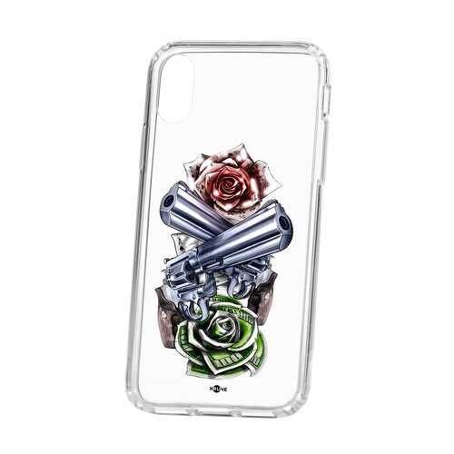 Чехол Apple iPhone X Kruche Print Карты деньги 2 ствола в МТС