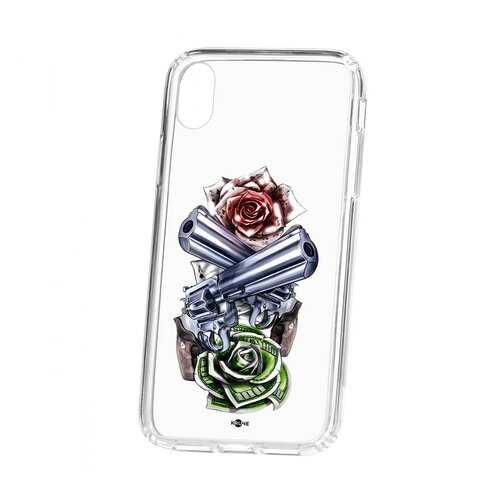 Чехол Apple iPhone XR Kruche Print Карты деньги 2 ствола в МТС