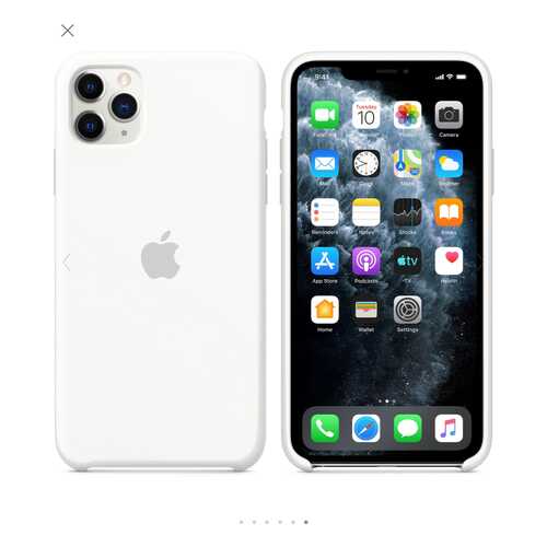 Чехол для Apple iPhone 11 Pro Max Silicone Case White (MWY1TFE/A) в МТС