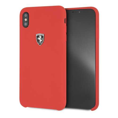 Чехол Ferrari Silicone Collection Silver Logo для Apple iPhone XS Max Red в МТС