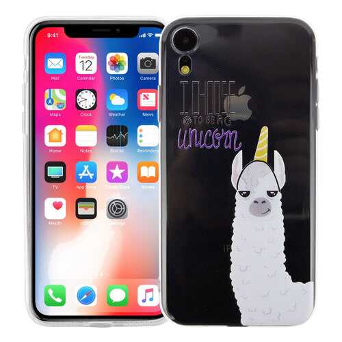 Чехол KAWAI для iPhone XRЛама-единорог в МТС