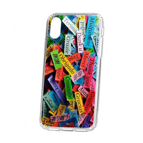 Чехол Kruche Apple iPhone X Print Thank you в МТС