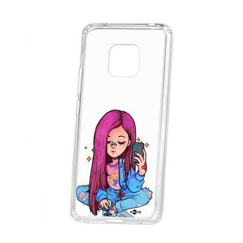 Чехол Kruche Huawei Mate 20 Pro Print Pink Hair в МТС