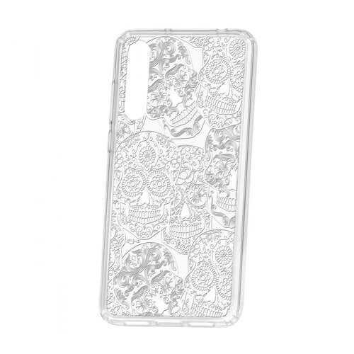 Чехол Kruche Huawei P20 Pro (Plus) Print Skull White в МТС