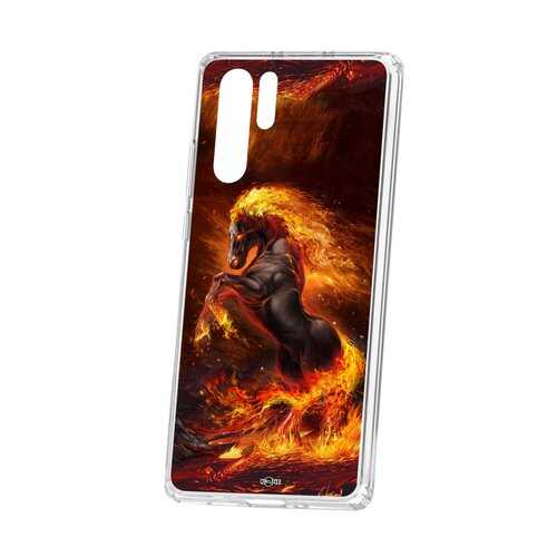Чехол Kruche Huawei P30 Pro Print Конь огонь в МТС