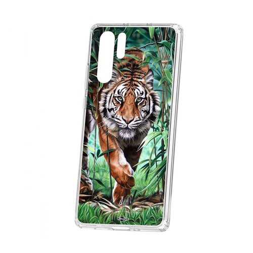 Чехол Kruche Huawei P30 Pro Print Крадущийся тигр в МТС