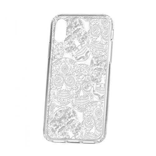 Чехол Kruche iP X Print Skull White в МТС