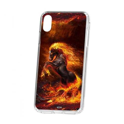 Чехол Kruche iP XS Max Print Конь огонь в МТС