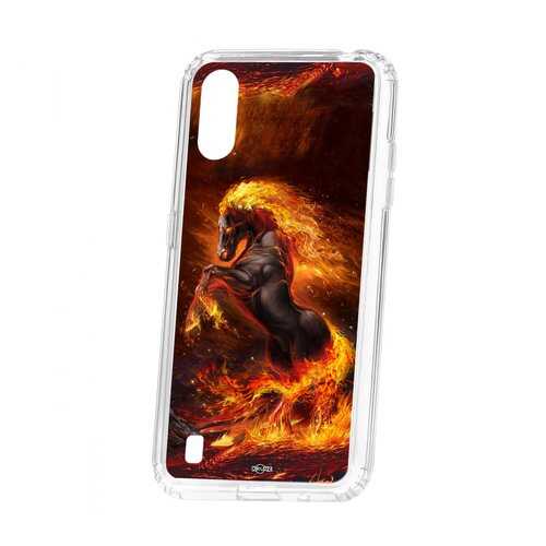 Чехол Kruche Samsung Galaxy A01/A015 Print Конь огонь в МТС