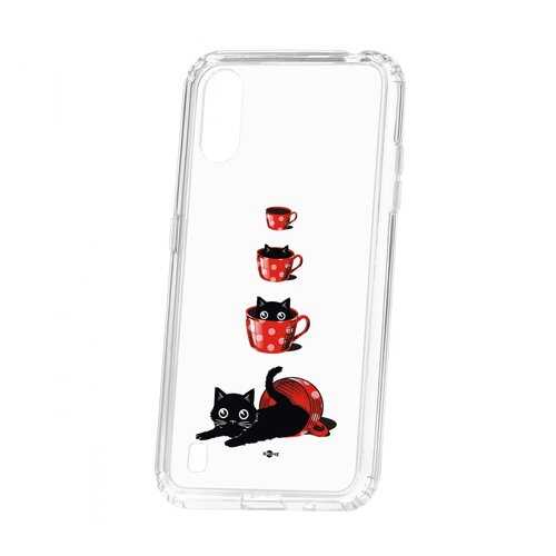 Чехол Kruche Samsung Galaxy A01/A015 Print Котенок в чашке в МТС