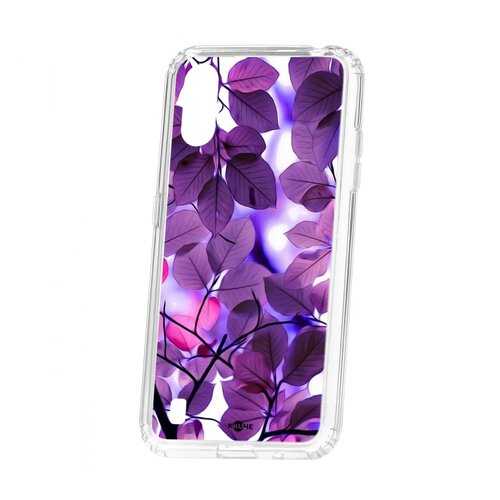 Чехол Kruche Samsung Galaxy A01/A015 Print Purple leaves в МТС
