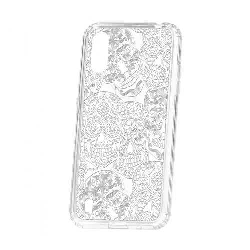 Чехол Kruche Samsung Galaxy A01/A015 Print Skull White в МТС