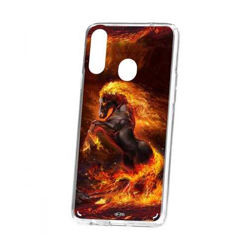 Чехол Kruche Samsung Galaxy A20S Print Конь огонь в МТС