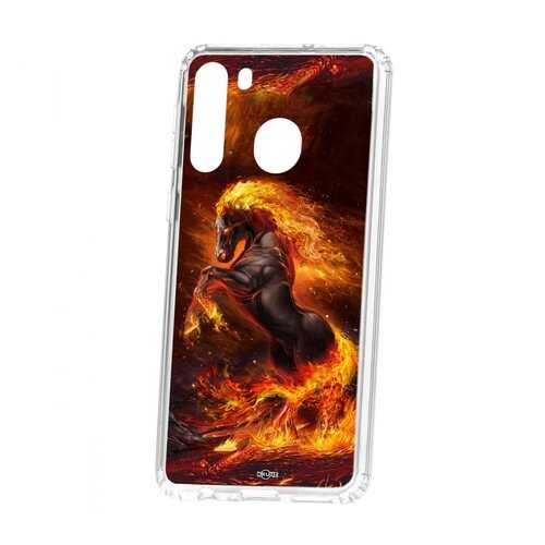 Чехол Kruche Samsung Galaxy A21 Print Конь огонь в МТС