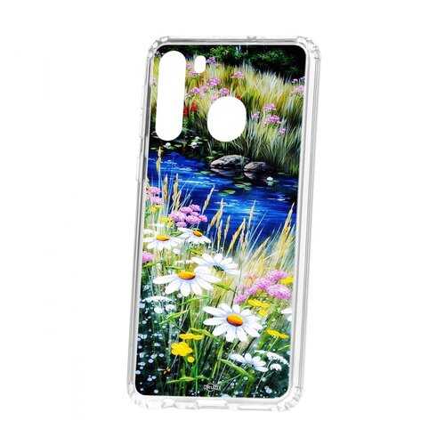 Чехол Kruche Samsung Galaxy A21 Print Ромашки у ручья в МТС
