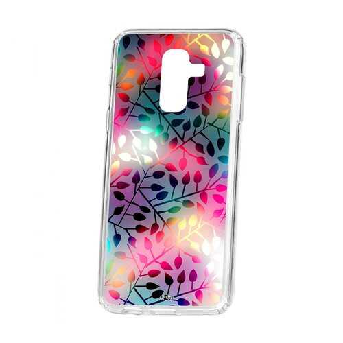 Чехол Kruche Samsung Galaxy A6 Plus (2018) A605f Print Цветные листья в МТС