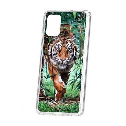 Чехол Kruche Samsung Galaxy A71 Print Крадущийся тигр в МТС