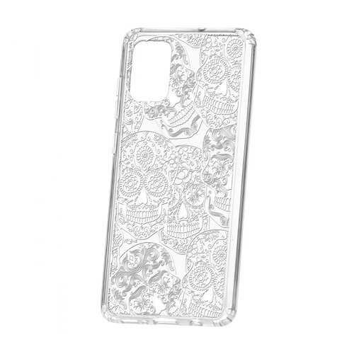 Чехол Kruche Samsung Galaxy A71 Print Skull White в МТС