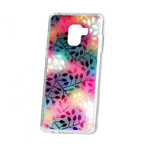Чехол Kruche Samsung Galaxy A8+ 2018 (A730) Print Цветные листья в МТС