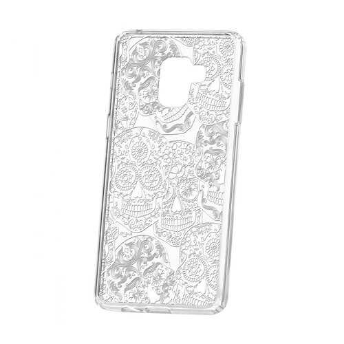 Чехол Kruche Samsung Galaxy A8+ 2018 (A730) Print Skull White в МТС
