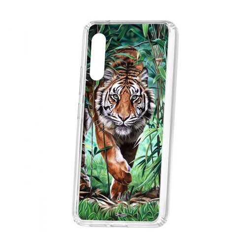 Чехол Kruche Samsung Galaxy A90 5G Print Крадущийся тигр в МТС