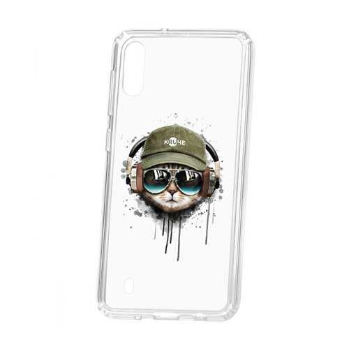 Чехол Kruche Samsung Galaxy M10 Print Кот в наушниках в МТС