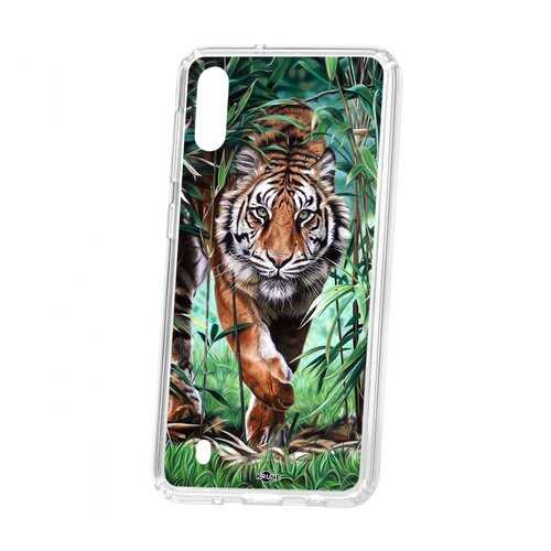 Чехол Kruche Samsung Galaxy M10 Print Крадущийся тигр в МТС