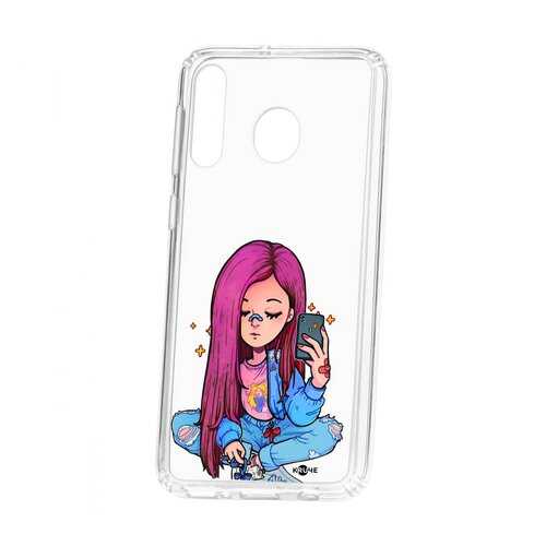 Чехол Kruche Samsung Galaxy M30 Print Pink Hair в МТС