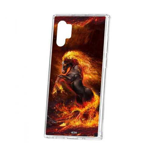 Чехол Kruche Samsung Galaxy Note 10+ Print Конь огонь в МТС