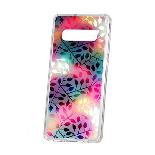 Чехол Kruche Samsung Galaxy S10+ Print Цветные листья в МТС