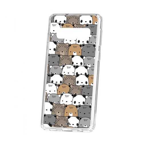 Чехол Kruche Samsung Galaxy S10 Print Медвежата в МТС