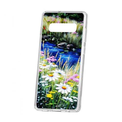 Чехол Kruche Samsung Galaxy S10+ Print Ромашки у ручья в МТС