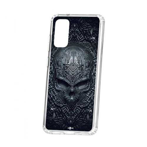 Чехол Kruche Samsung Galaxy S20 Print Череп техно в МТС