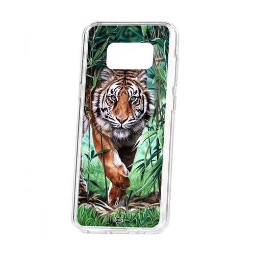 Чехол Kruche Samsung Galaxy S8 Plus Print Крадущийся тигр в МТС