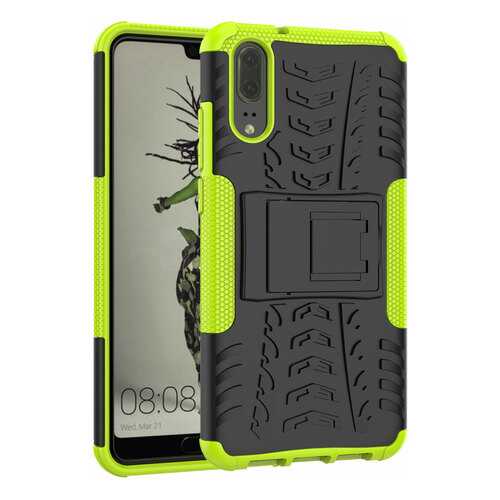 Чехол MyPads для LG Q6 Black/Green в МТС