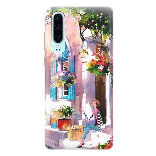 Чехол RE:PA для Huawei P30 с принтом Девочка на цветущей улочке в МТС