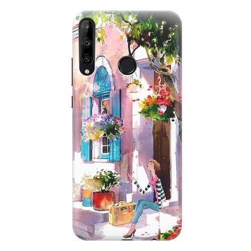 Чехол RE:PA для Huawei P40 Lite E / Honor 9C с принтом Девочка на цветущей улочке в МТС