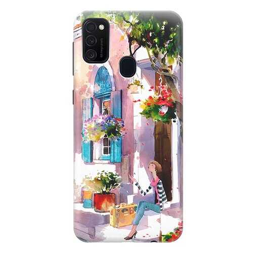 Чехол RE:PA для Samsung Galaxy M21 с принтом Девочка на цветущей улочке в МТС
