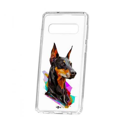 Чехол Samsung Galaxy S10 Kruche Print Доберман в МТС