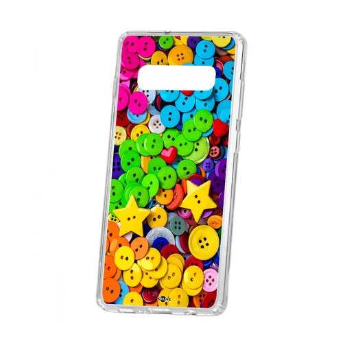 Чехол Samsung Galaxy S10+ Kruche Print Пуговки в МТС