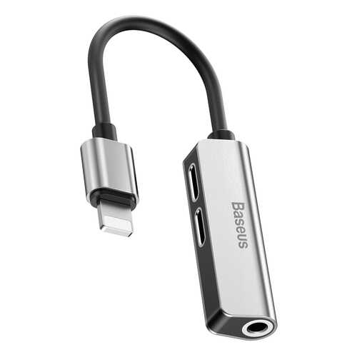 Адаптер Baseus Audio Converter 3-in-1 Lightning Male Dual Lightning + 3.5mm L52 Silver в МТС