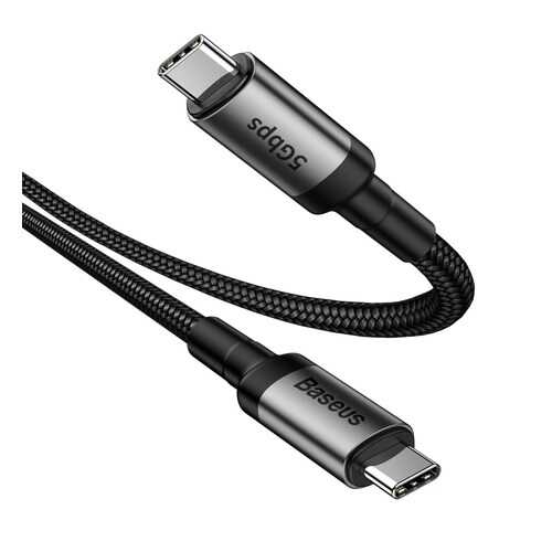 Кабель Baseus Cafule series cable Type-C PD3.1 Gen1 60W(20V/3A) 1м Black/Grey (CATKLF-RG1) в МТС