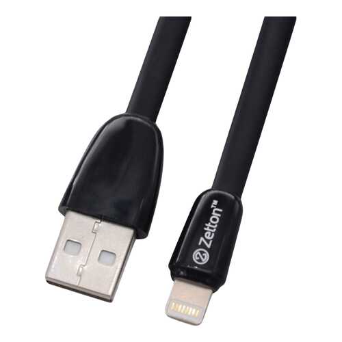 Кабель Zetton Lightning 1м Black (ZTUSBFGTBKA8) в МТС