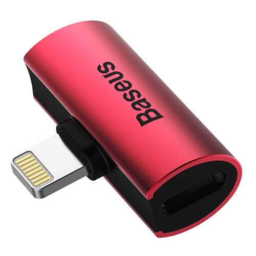 Переходник Baseus Audio Converter L46 Lightning Male to Dual Lightning Female Adapter Red в МТС