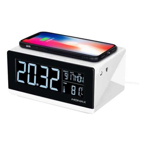 Беспроводное зарядное устройство с часами Momax Q,Clock QC1 White в МТС