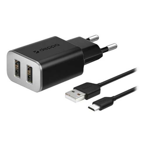 Deppa СЗУ2 2.4A+microUSB black в МТС