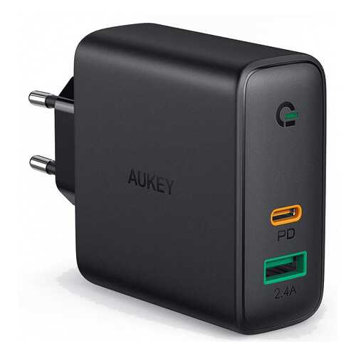 Сетевое зарядное устройство Aukey Dual-Port 60W PD Wall Charger with Dynamic Detect Black в МТС