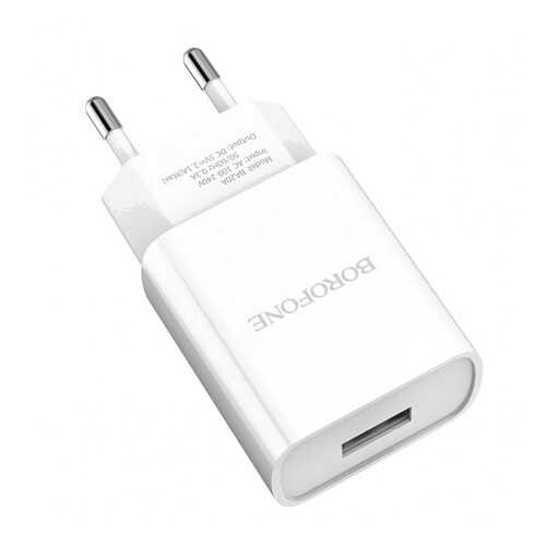 Сетевое зарядное устройство Borofone BA20A 1USB 2.1A White в МТС