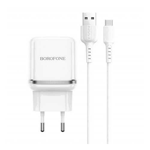 Сетевое зарядное устройство Borofone BA36A 1USB 3A 1м White в МТС