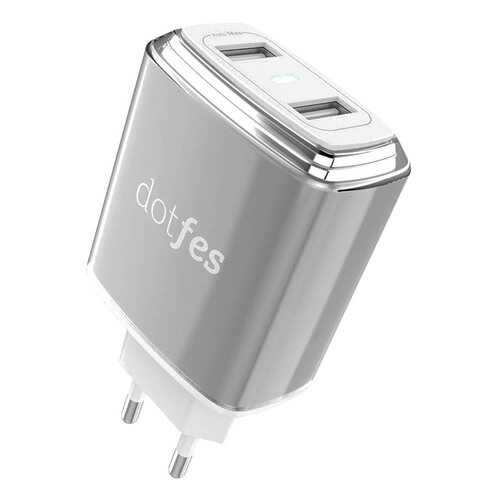 Сетевое зарядное устройство Dotfes C01 Tarnish 2 USB 3,4A Silver в МТС